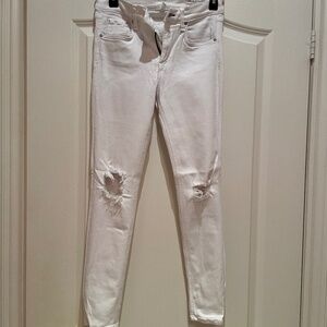Rag and Bone White Skinny Ankle Capri